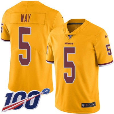 Nike Washington Commanders #5 Tress Way Gold Men's Stitched NFL Limited Rush 100th Season Jersey Men's